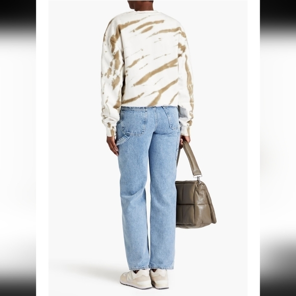 GOOD AMERICAN Tie-dyed Army Green cotton-fleece sweatshirt Size 5, 12 US - Picture 13 of 16